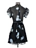 Topshop 100% Polyester Floral Blue Cocktail Dress Size 4 - photo 2