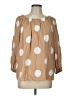 Cato Polka Dots Tan 3/4 Sleeve Blouse Size L - photo 1