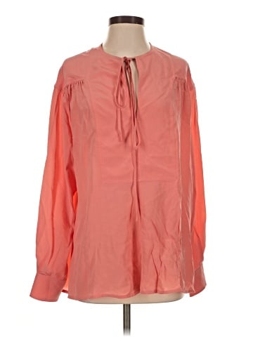 Victoria Beckham Long Sleeve Silk Top (view 1)