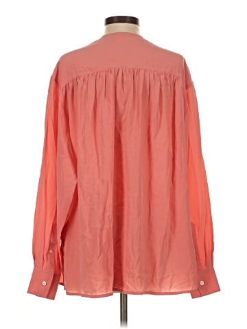 Victoria Beckham Long Sleeve Silk Top (view 2)