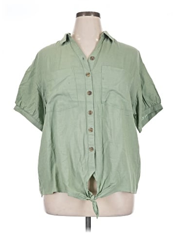 dip Short Sleeve Blouse (view 1)