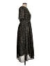Hayden 100% Polyester Print Black Casual Dress Size L - photo 4