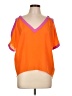 Rampage 100% Polyester Color Block Orange Short Sleeve Top Size L - photo 1