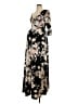 Pink Blush Floral Black Casual Dress Size L - photo 1