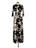 Pink Blush Floral Black Casual Dress Size L - photo 2