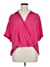 Modern Works 100% Polyester Pink Short Sleeve Blouse Size XL - photo 1