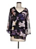 Jennifer Lopez 100% Polyester Purple 3/4 Sleeve Blouse Size M - photo 1