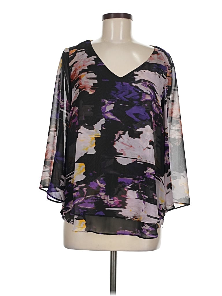 Pre-owned Jennifer Lopez 3/4 Sleeve Blouse In Purple