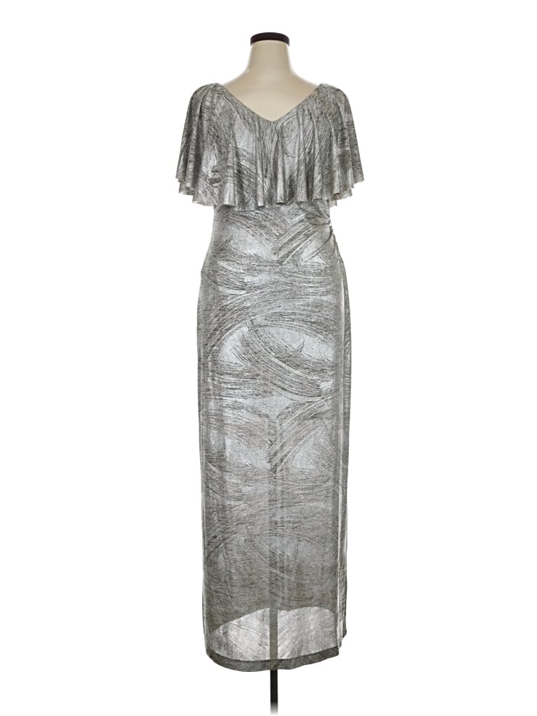 Connected Apparel Cocktail Dress In Silver