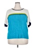 Norton Studio Color Block Teal Short Sleeve Top Size 2X - photo 1