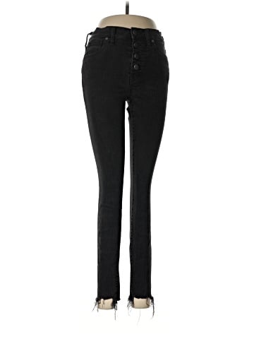 Madewell 9" Mid-Rise Skinny Jeans in Berkeley Black: Button-Through Edition (view 1)