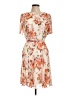 DKNY 100% Polyester Floral Orange Cocktail Dress Size 12 - photo 1