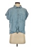 Sanctuary Blue Short Sleeve Button-Down Shirt Size XS - photo 1