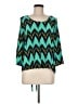 Peaches 'n Cream 100% Polyester Teal 3/4 Sleeve Blouse Size M - photo 1