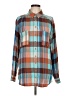Pilcro Plaid Teal Long Sleeve Button-Down Shirt Size L - photo 1