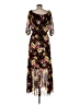 premier amour 100% Polyester Floral Black Casual Dress Size 6 - photo 2