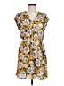 DR2 100% Polyester Print Yellow Casual Dress Size L (petite) - photo 1