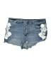 Indigo Rein Floral Blue Denim Shorts Size 17 - photo 1