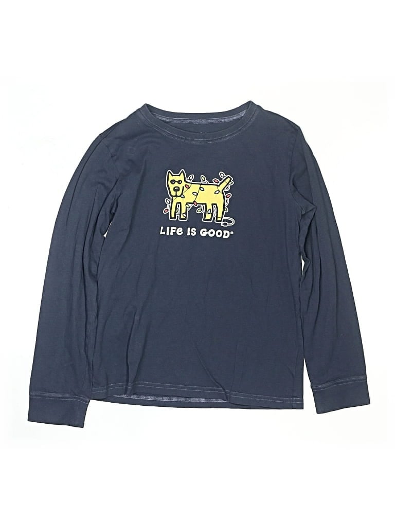 Pre-owned Life Is Good Kids' Long Sleeve T-shirt In Blue