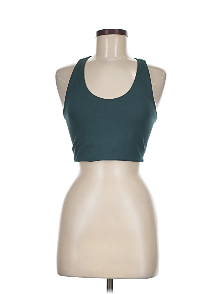 Pre-owned Z By Zella Tank Top Teal Halter Neckline Tops