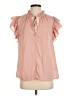 Mustard Seed 100% Polyester Pink Short Sleeve Blouse Size S - photo 1