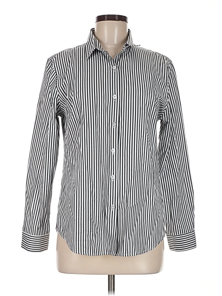 Pre-owned Assorted Brands Long Sleeve Blouse In Silver