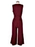Spense Solid Burgundy Jumpsuit Size M - photo 2