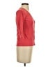 AB Studio 100% Cotton Red 3/4 Sleeve Button-Down Shirt Size XS - photo 4