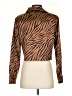 Pleione Animal Print Brown Long Sleeve Blouse Size S - photo 2