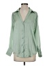 Zara 100% Polyester Solid Green Long Sleeve Blouse Size XS - photo 1