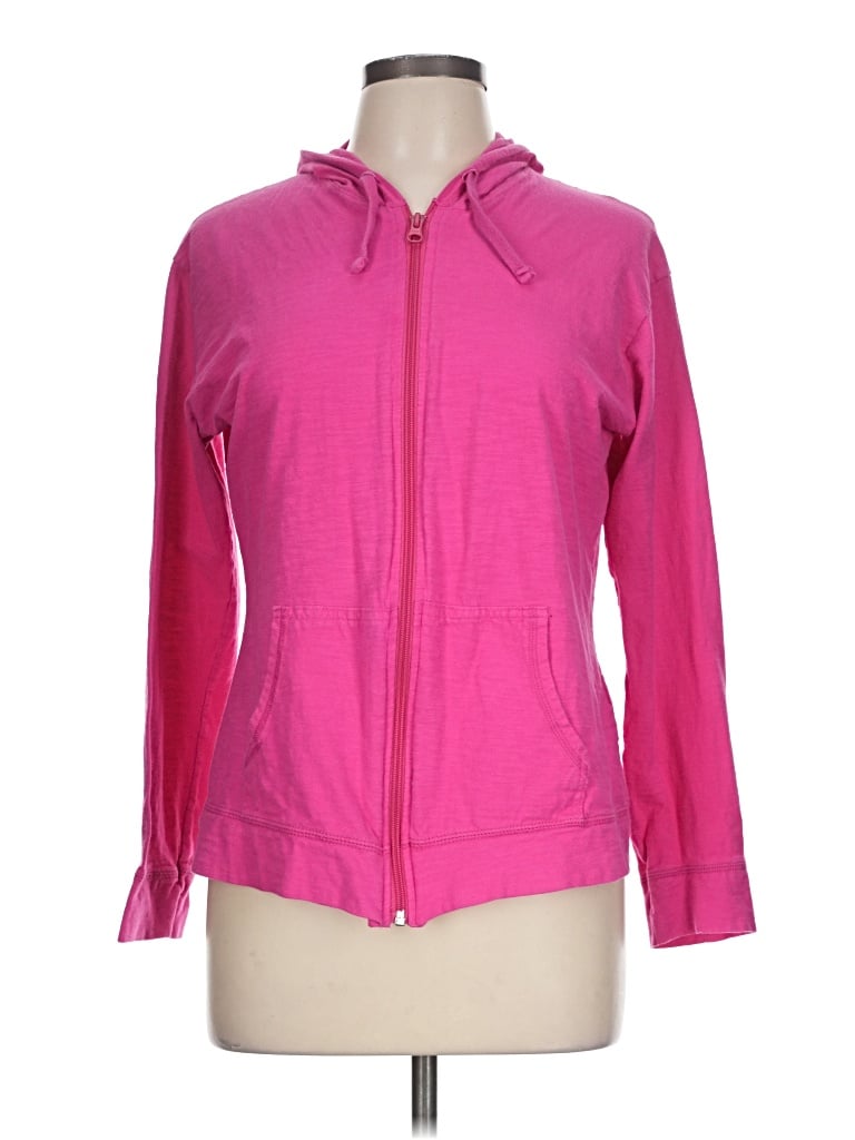 Pre-owned Hanes Zip Up Hoodie In Pink