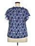 Max Studio 100% Polyester Blue Short Sleeve Blouse Size 1X (estimated) - photo 2
