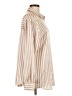 Fred David Stripes Tan Long Sleeve Blouse Size L - photo 4