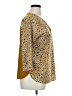 Van Heusen 100% Polyester Animal Print Yellow 3/4 Sleeve Blouse Size XL - photo 4