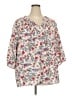 BLOOMCHIC Floral Ivory 3/4 Sleeve Blouse Size 22 - photo 1
