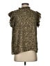 Mittoshop 100% Polyester Animal Print Brown Short Sleeve Blouse Size S - photo 1