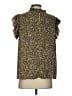 Mittoshop 100% Polyester Animal Print Brown Short Sleeve Blouse Size S - photo 2