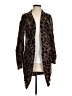 Shein 100% Polyester Animal Print Brown Cardigan Size S - photo 1