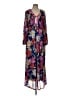 IMAN Print Blue Casual Dress Size L - photo 1