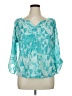 Westbound 100% Cotton Teal 3/4 Sleeve Blouse Size 1X - photo 1