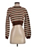 Cider Chevron-herringbone Brown Pullover Sweater Size S - photo 1