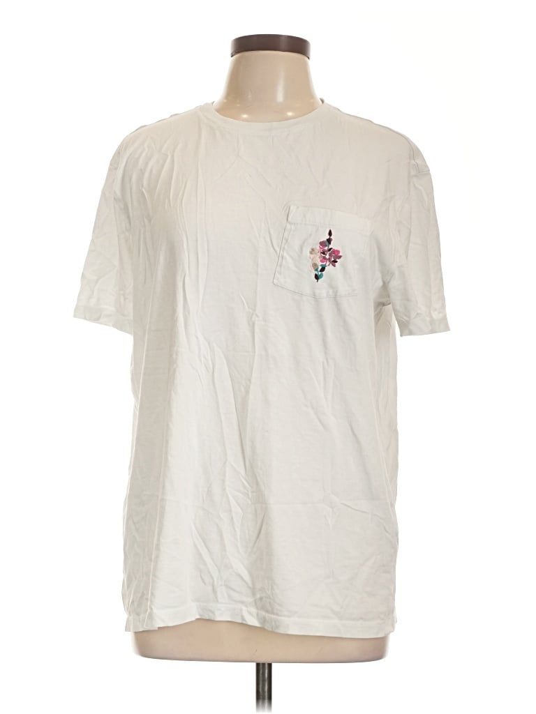 Pre-owned Express Short Sleeve T-shirt In Ivory