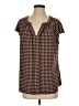Tommy Hilfiger Houndstooth Brown Short Sleeve Blouse Size P (petite) - photo 1