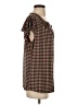 Tommy Hilfiger Houndstooth Brown Short Sleeve Blouse Size P (petite) - photo 4