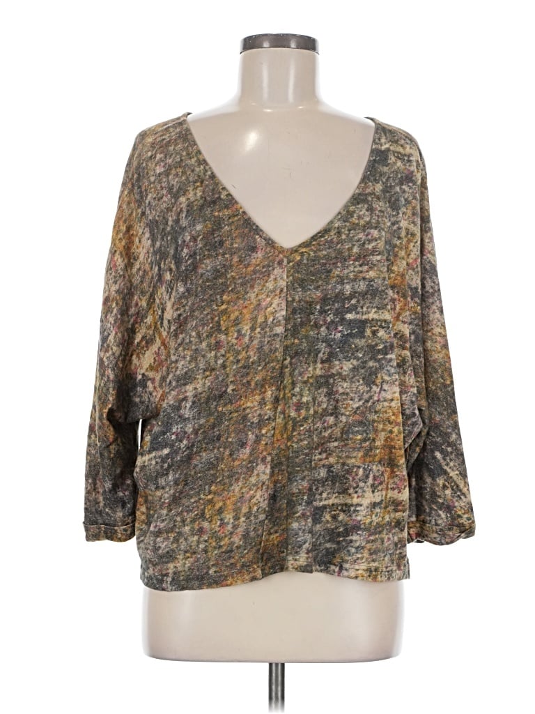 Pre-owned Yavi 3/4 Sleeve T-shirt In Brown