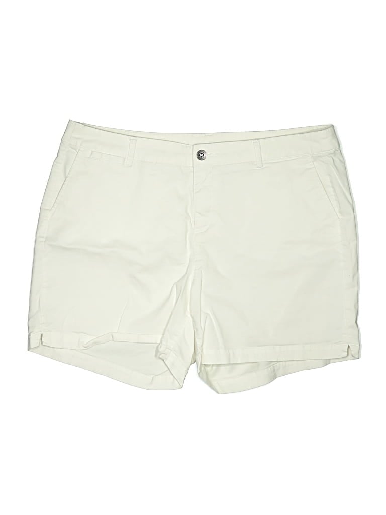 Pre-owned Lane Bryant Khaki Shorts In Ivory