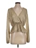 Lulus Gold Long Sleeve Blouse Size S - photo 1