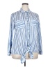Passport 100% Polyester Stripes Blue Long Sleeve Blouse Size 2X - photo 1