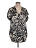 Unbranded Animal Print Ivory Short Sleeve Blouse Size S - photo 1