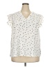 Shein Curve 100% Polyester Stars Ivory Short Sleeve Blouse Size 18 Plus (3) - photo 1